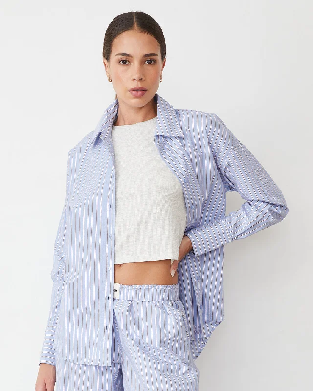 High Street Design Stripe Poplin Oversized Shirt