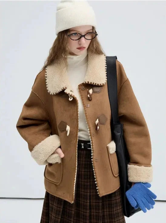 Modern Tailoring Shearling-Lined Toggle Coat