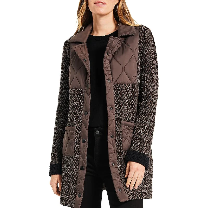 Fashionable And Versatile Nic + Zoe Womens Patchwork Cotton Quilted Coat