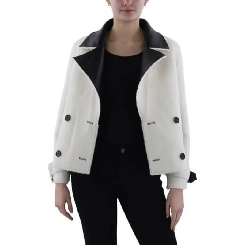 Minimal Style SHACI Womens Faux Leather Reversible Faux Fur Coat