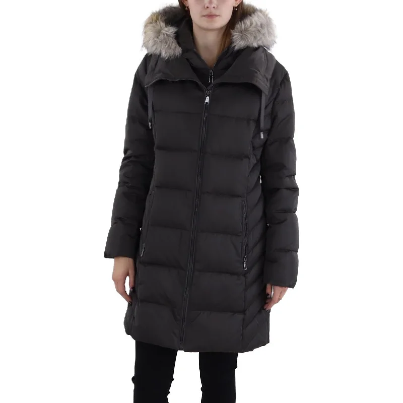 High-end Fashion Tahari Womens Faux Fur Parka Puffer Jacket