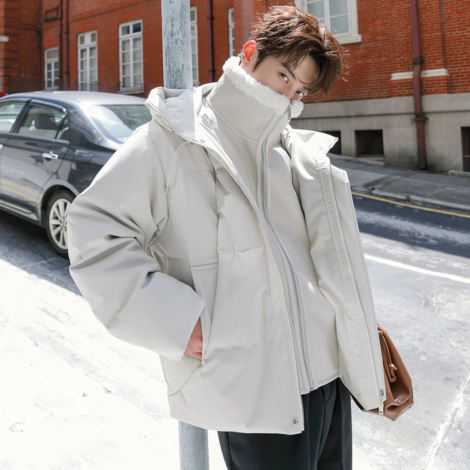 Retro Prints High-Performance Down Hooded Jacket