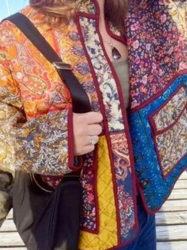 Basic Version Stylish Loose Printed Women’s Coat