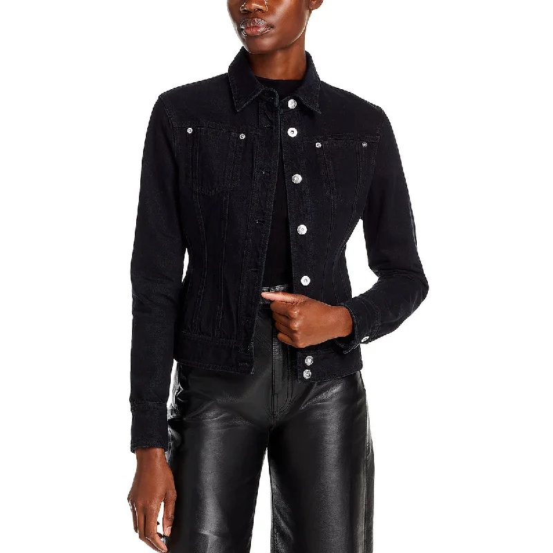 Comfortable Mind Proenza Schouler Womens Corset Seamed Denim Denim Jacket