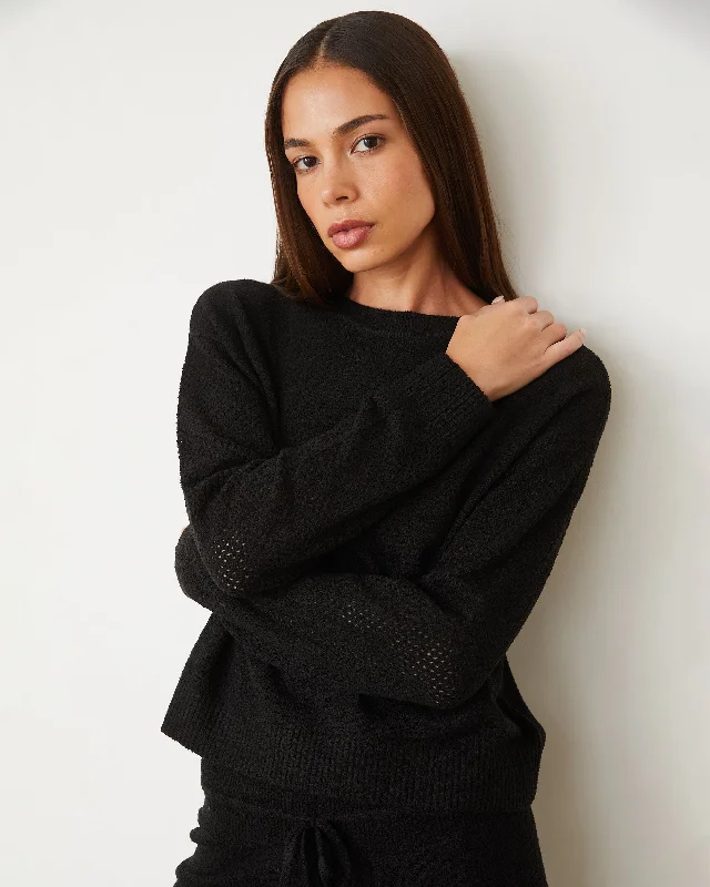 Exquisite Craftsmanship Boucle Knit Mesh Mixed Sweater