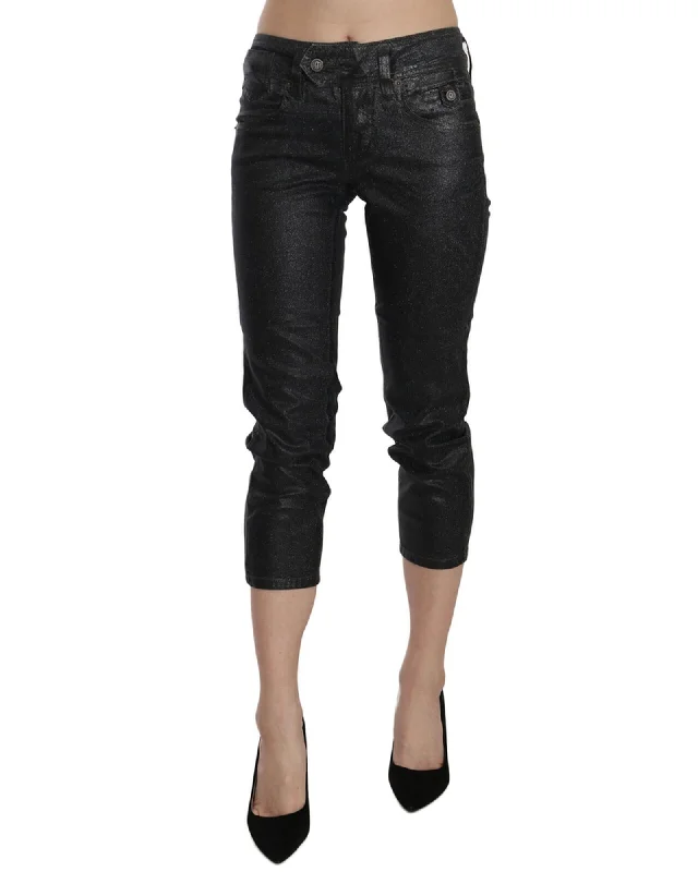 Simple Looks New GALLIANO Mid Waist Slim Leg Cropped Jeans W25 US Women
