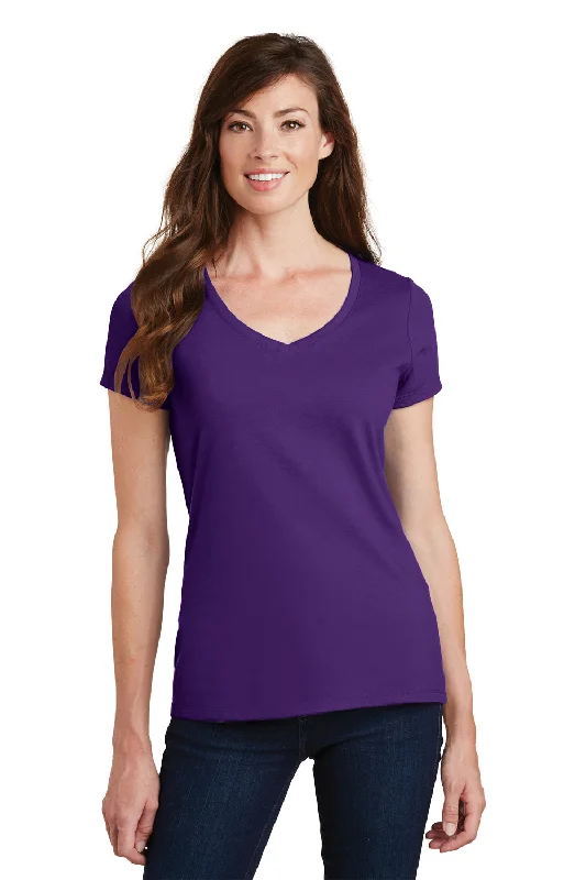 Simple Style Port & Company Womens Fan Favorite Short Sleeve V-Neck T-Shirt - Team Purple Simple Style Port & Company Womens Fan Favorite Short Sleeve V-Neck T-Shirt - Team Purple