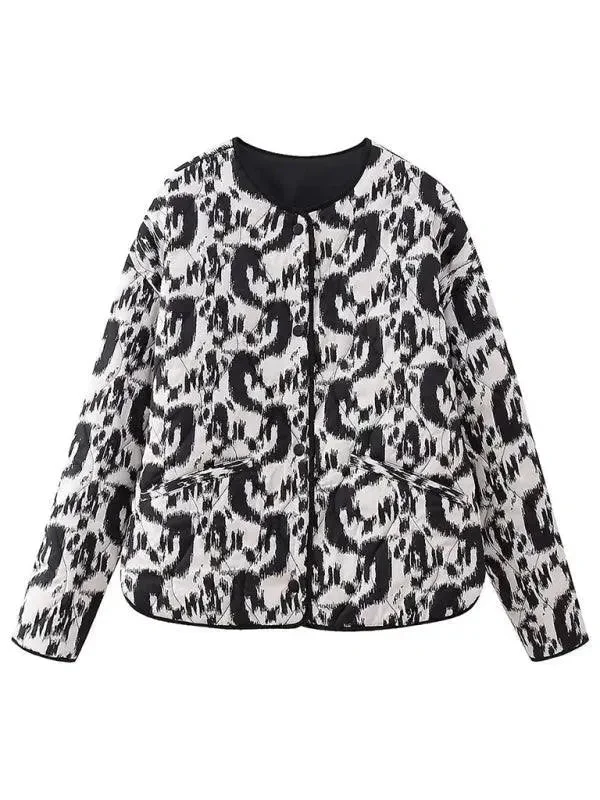 High-end Customization Printed Women Quilted Coat