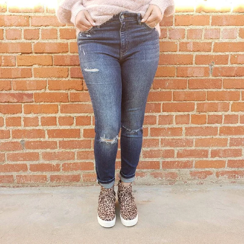 Relaxed Looks Vervet Mid-rise Distressed Ankle Skinny Jeans