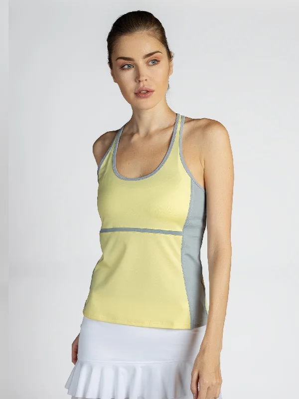 High-end Design Ashley Racer Tank - Lemonade/Pearl