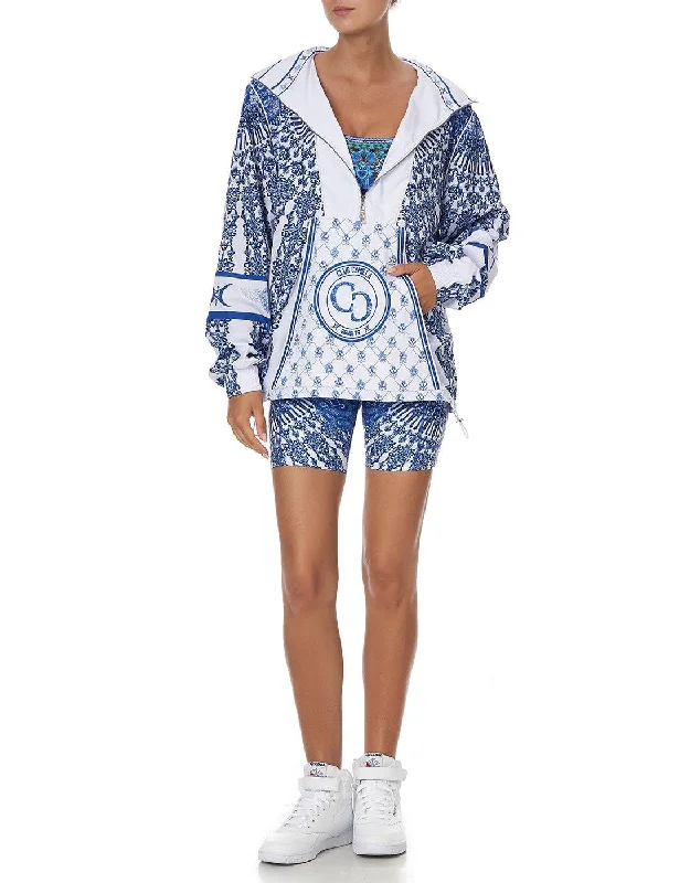 Chic Relaxation Half Zip Windbreaker Pullover, Nierika