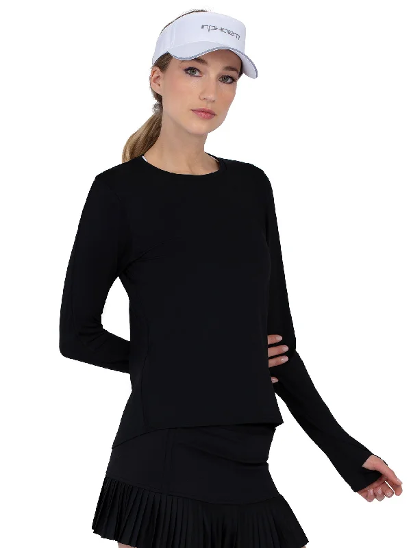Fashionable Inner Wear Classic Long Sleeve Crew Neck - Black