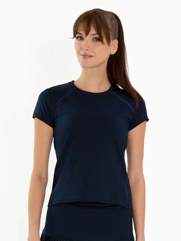 Elegant Design Classic Short Sleeve Crew Neck - Midnight
