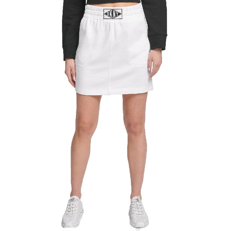 DKNY Women's Sport Logo-Patch Skirt White Size Extra Large - X-Large