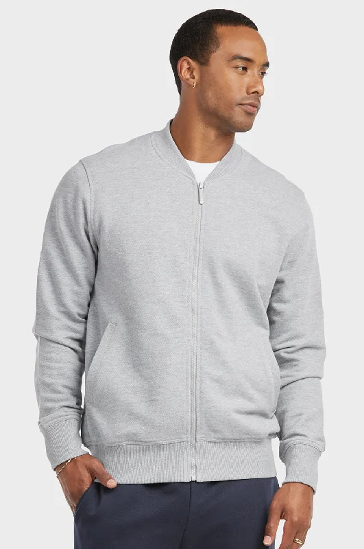 Classic Comfort KNOCKER MEN'S TERRY BOMBER JACKET (FJ2150_H.GRY)