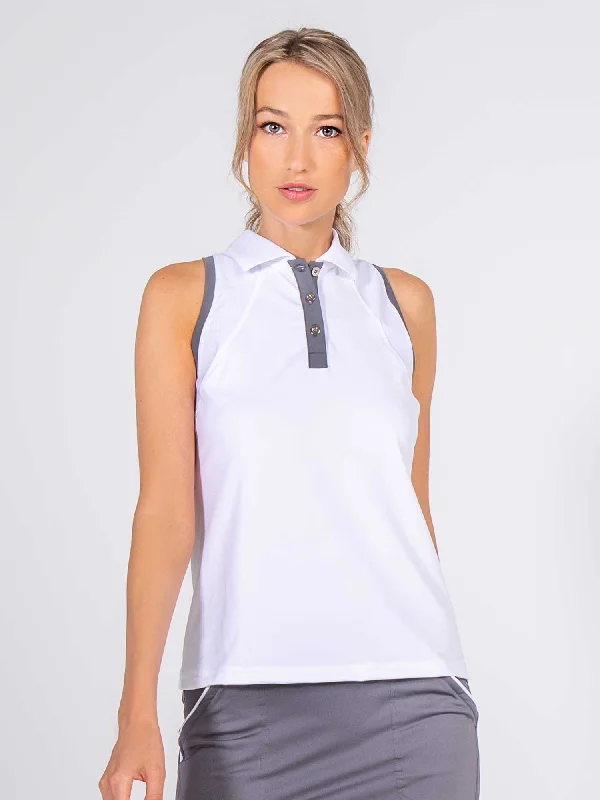 Lazy Style Kai Polo Tank - White/Onyx