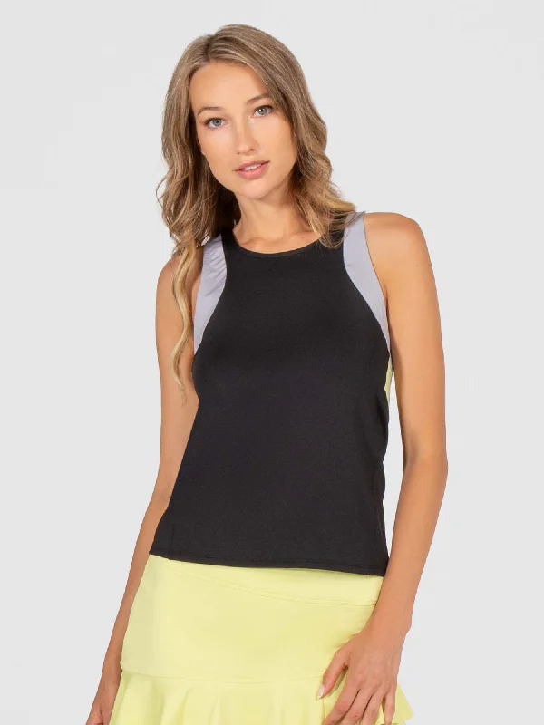 Soft Fabric Looks Lilian Tennis & Active Tank - Black Combo