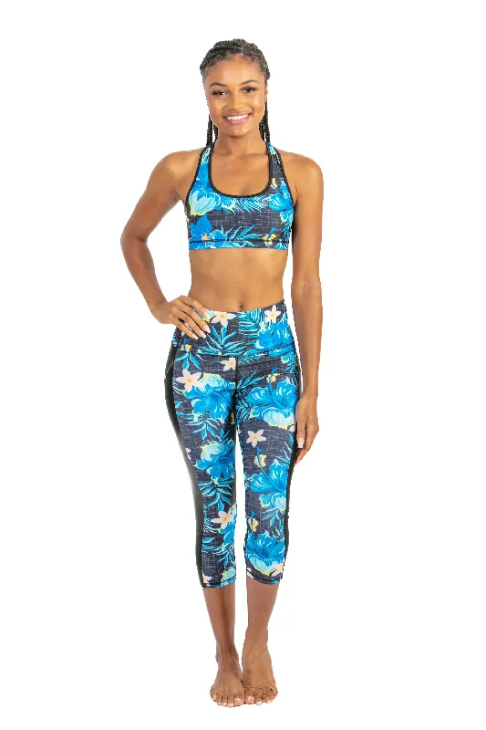 French Style Linen Blossom Reversible Sports Bra