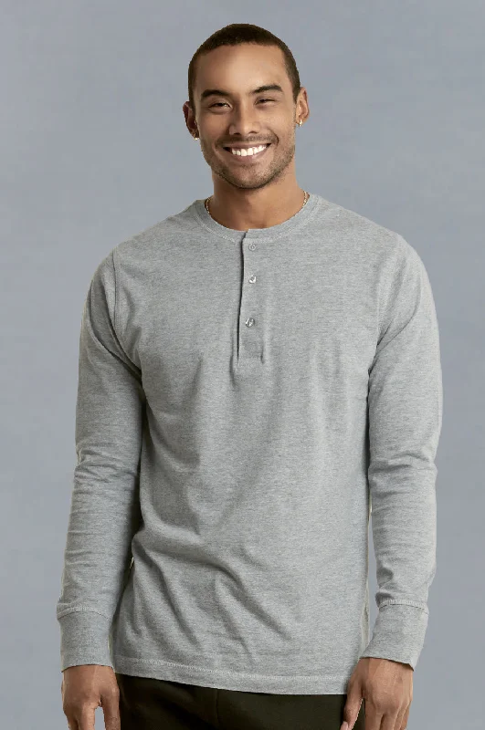 Elegant Wear KNOCKER MEN'S HENLEY SHIRT (MHS001_H.GRY)