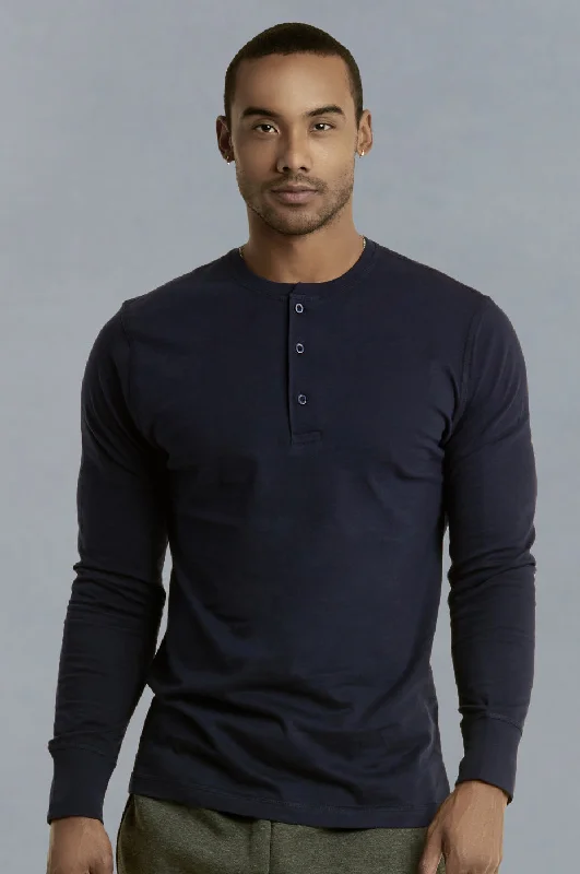 Cozy Outerwear KNOCKER MEN'S HENLEY SHIRT (MHS001_NAVY)