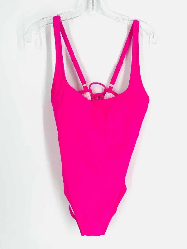 Michael Michael Kors Size 14 Neon Pink Lace-Up Solid Swimwear Swimsuit