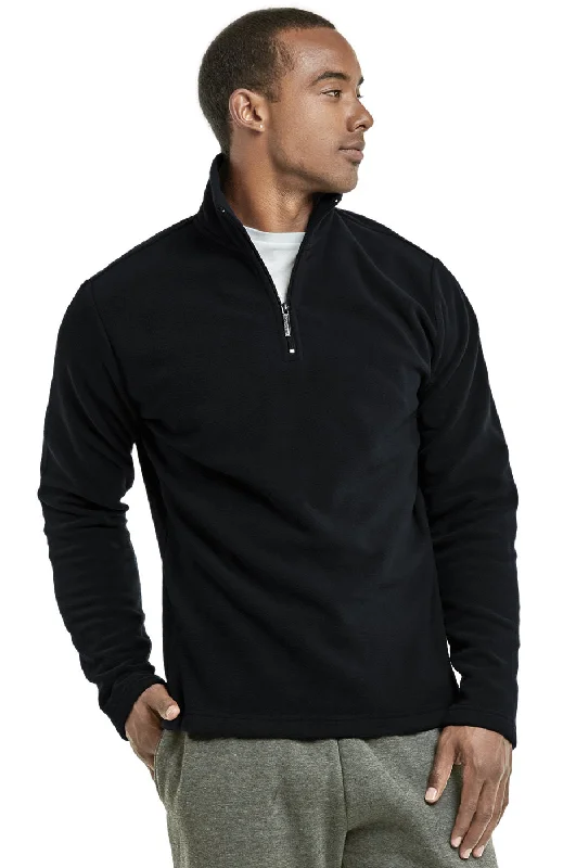 High Street Design KNOCKER MEN'S POLAR FLEECE QUARTER PULLOVER (PF1000_BLACK)