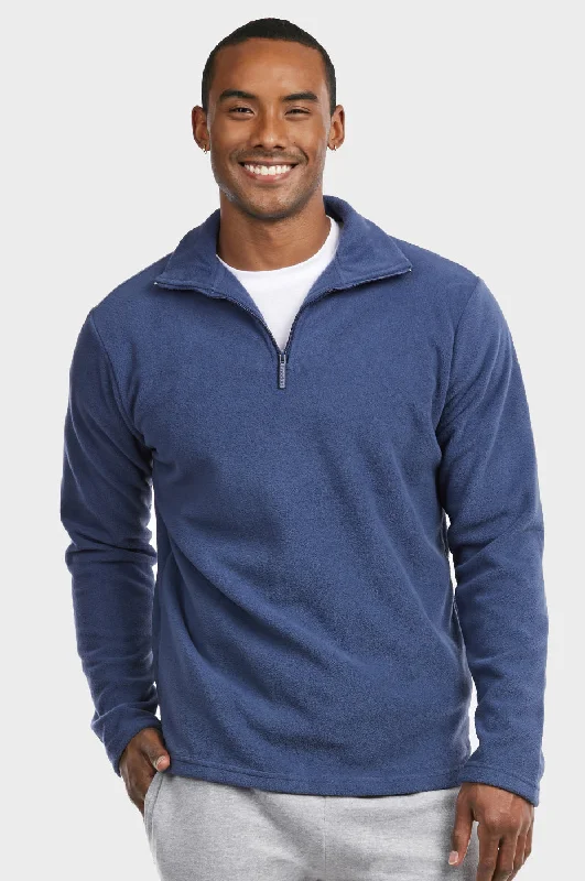 Personalized Wear KNOCKER MEN'S POLAR FLEECE QUARTER PULLOVER (PF1000_DENIM)