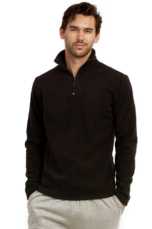 ET TU MEN'S POLAR FLEECE QUARTER PULLOVER (PF1000E_BLACK)