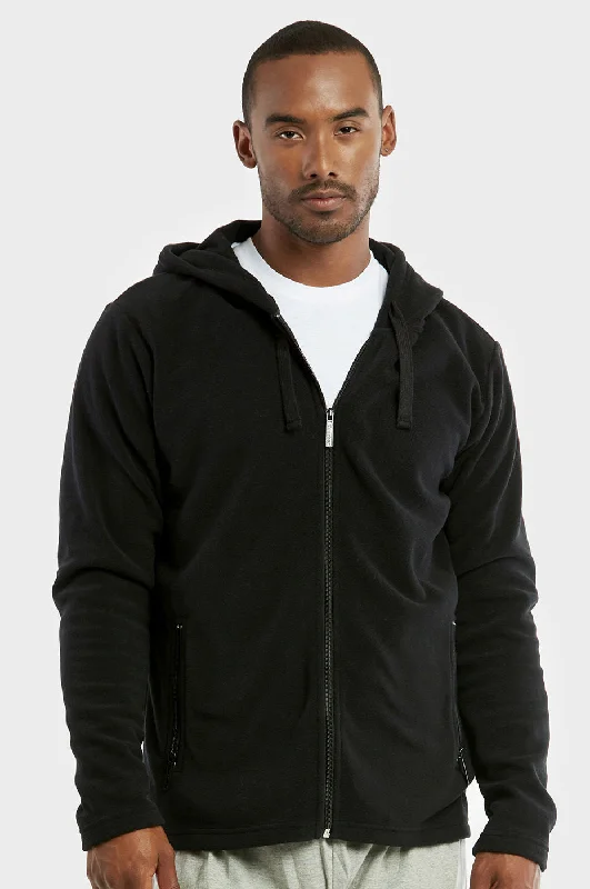 Summer Comfort KNOCKER MEN'S POLAR FLEECE ZIPPER HOODIE (PFH2000_BLACK)