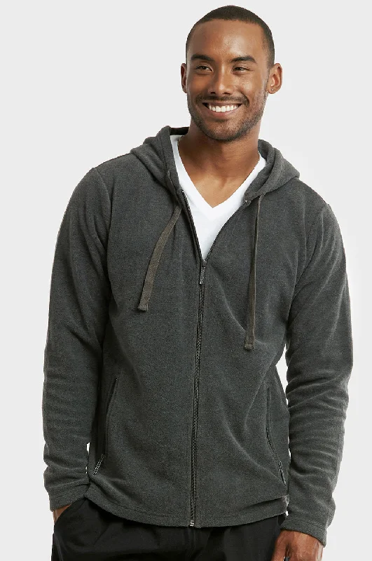 Effortless Wear KNOCKER MEN'S POLAR FLEECE ZIPPER HOODIE (PFH2000_CHARCOAL)