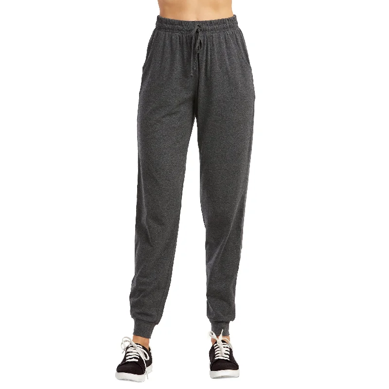 High-quality Styles LADIES SINGLE JERSEY COTTON JOGGER PANTS WITH POCKETS (SJC7000_CHC/GR)