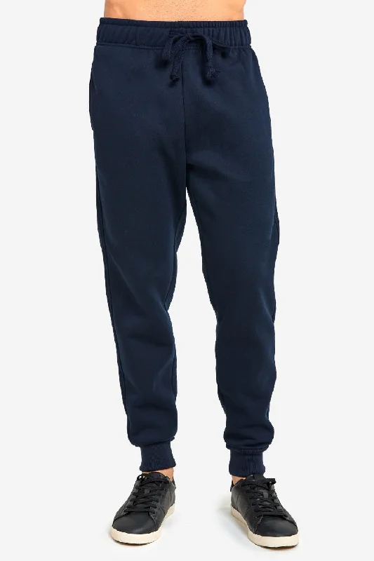 Urban Comfort KNOCKER MEN'S HEAVY WEIGHT JOGGER FLEECE SWEATPANTS (SP1100_NAVY)