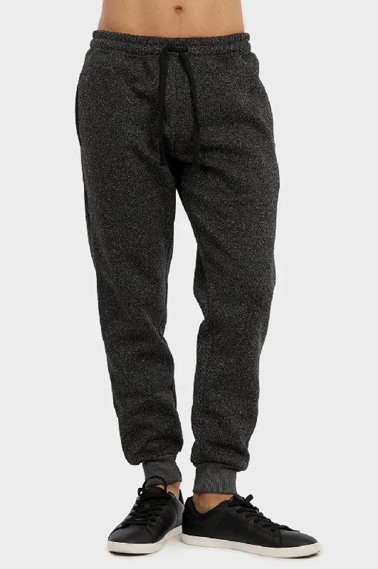 Knowledge And Elegance KNOCKER MEN'S MEDIUMWEIGHT FLEECE SPACEDYE JOGGER PANTS (SP1110_BKM)