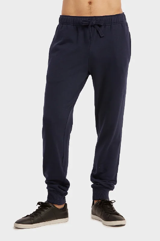 Comfortable Lifestyle KNOCKER MEN'S TERRY JOGGERS (SP3100_NAVY)