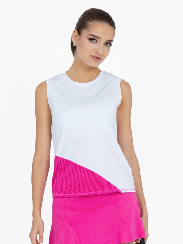 Relaxed Tops Sustainable Stylish Sofia Tank	- White/Pink