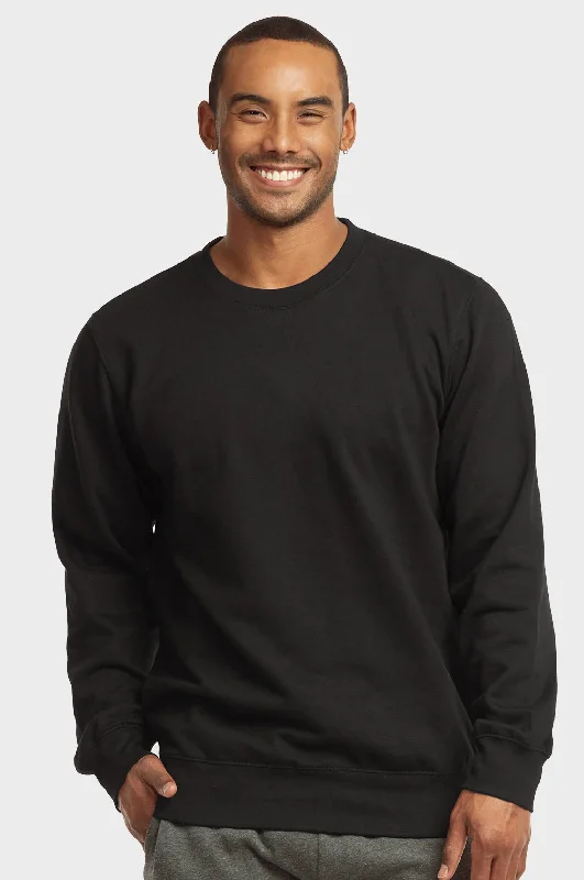 ET|TU MEN'S LIGHTWEIGHT FLEECE SWEATSHIRTS (SWS1020E_BLACK)