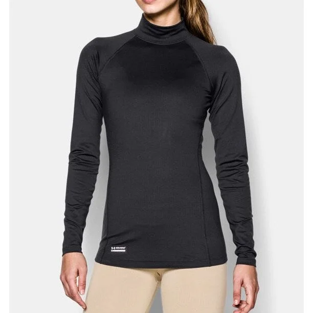 Under Armour Women's ColdGear® Infrared Mock Long Sleeve Shirt - Black - S - s (4 - 6)