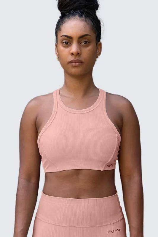 Exquisite Details W SunRib Fit RacerBack Bra - Coral Light