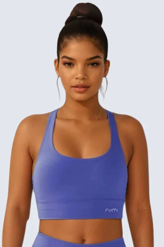 Comfortable Fashion W SunSoft Stringy Crop Top Bra - Cobalt