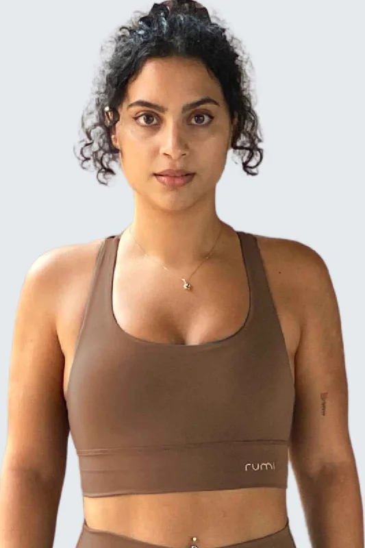 Modern Comfort W SunSoft Stringy Crop Top Bra - Cocoa