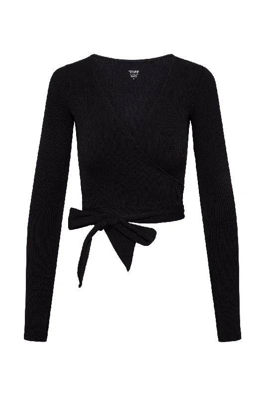 Party Wear Yosemite Top - Black Thick Rib