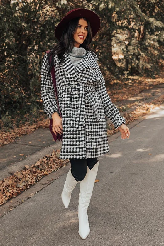 Minimal Style Cozy And Kind Houndstooth Coat