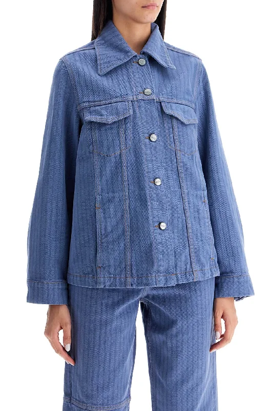 Chic Outfits Ganni "striped Overdyed Denim Jacket