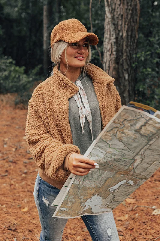 Slightly Flared Design Hot Cocoa Divine Sherpa Jacket