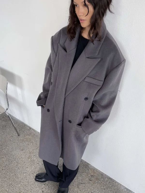 Comfortable Fitwear KYLIE WOOL COAT - GREY