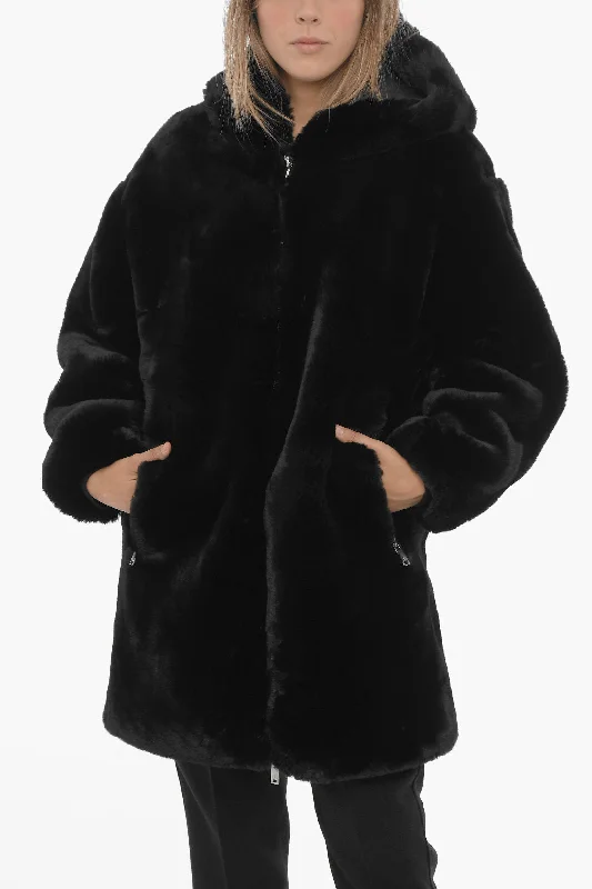 All-Day Comfort Moose Knuckles Faux Fur STATE BUNNY Jacket with Hood