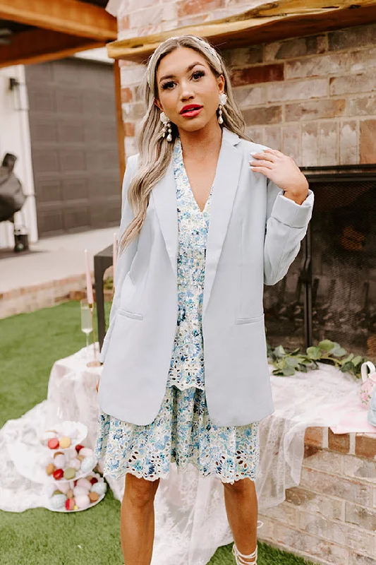 Soft Style Parisian Perfection Blazer In Sky Blue