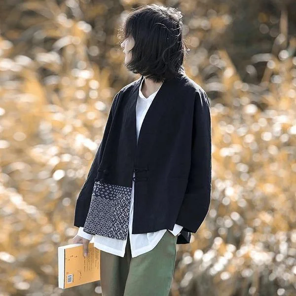 Everyday Chic Patchwork Print Floral Pockets 2020 Spring New Bat Sleeve Vintage Women Jackets Coats