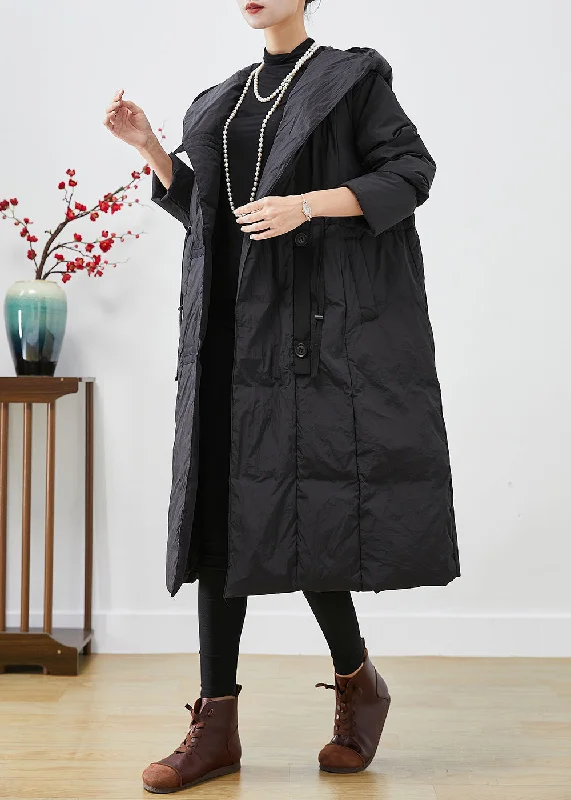 Classic Style Plus Size Black Oversized Patchwork Duck Down Jacket In Winter