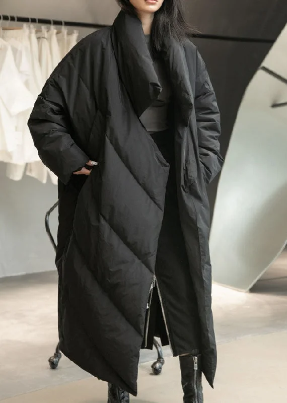 Stylish Jackets Plus Size Black Pockets Duck Down Down Coats Winter